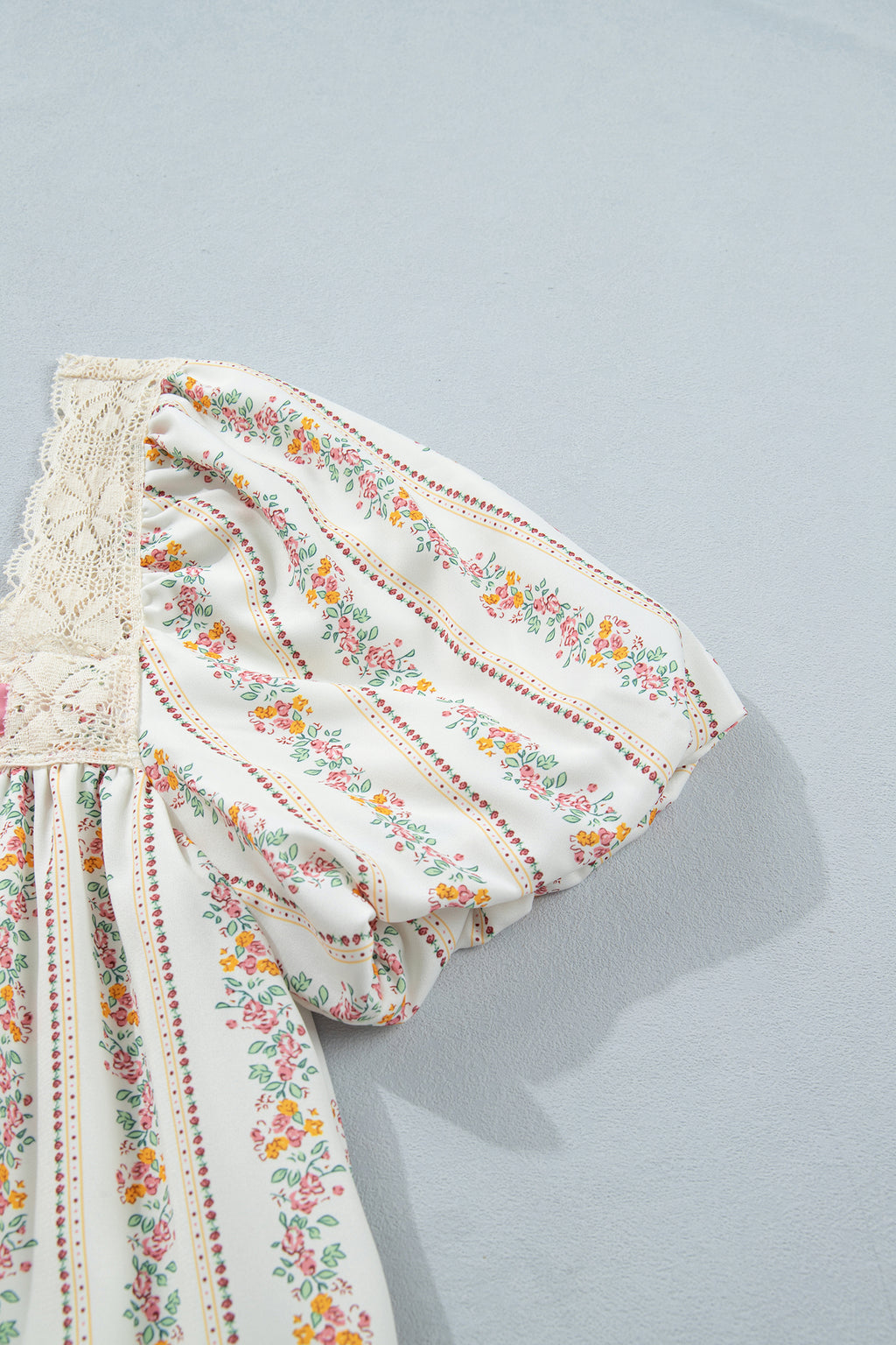 Floral Print & Ribbon Bow Mini Dress