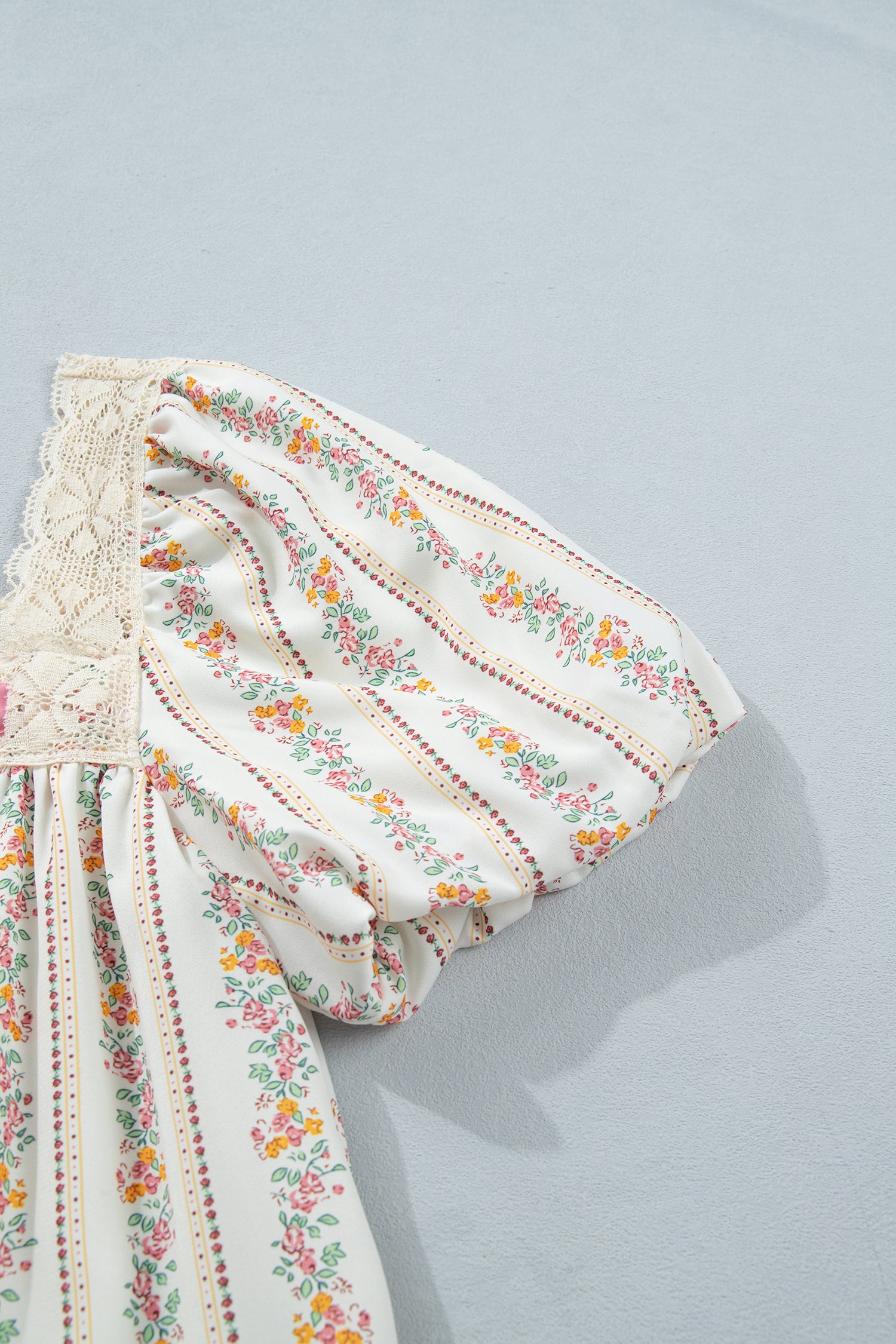 Floral Print & Ribbon Bow Mini Dress