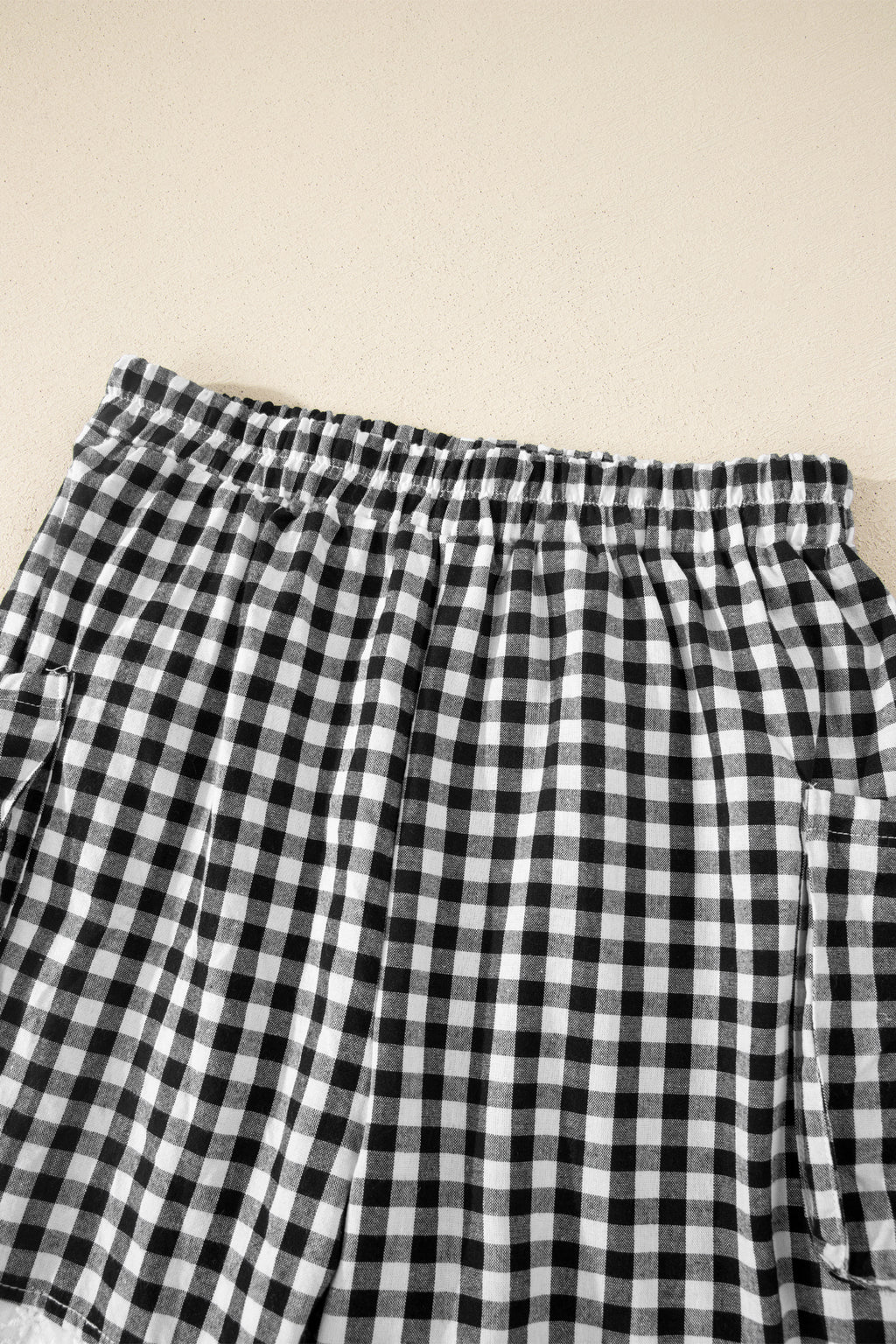 Gingham & Lace Shorts with Pockets