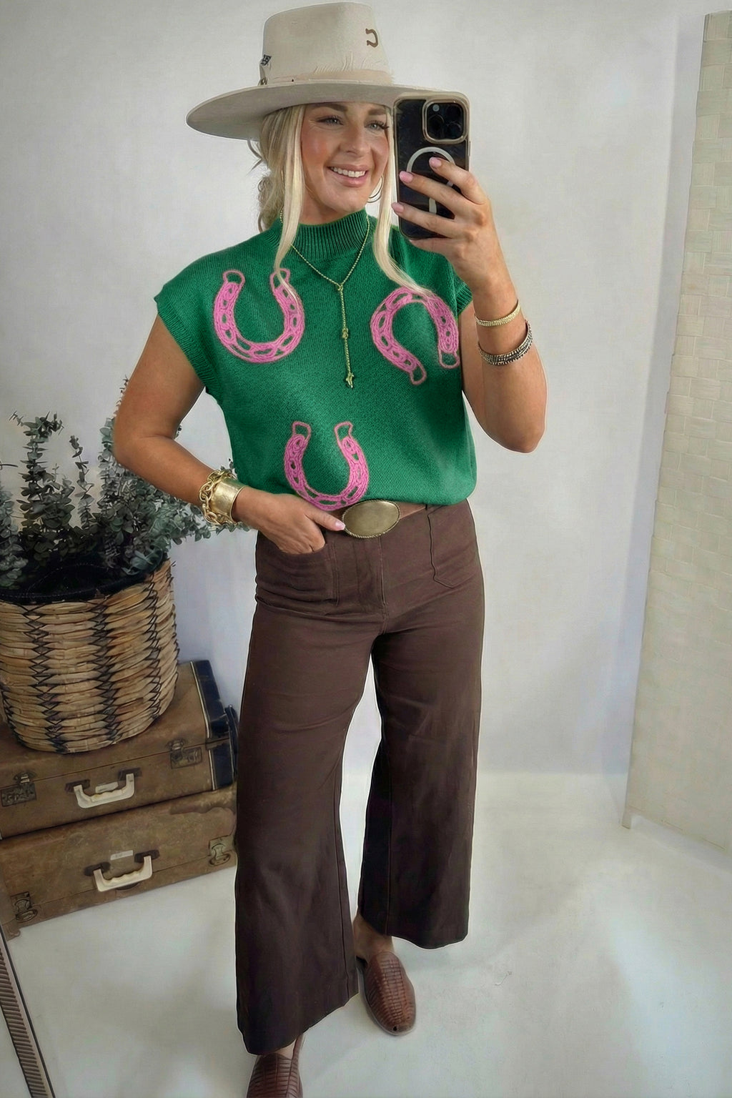Pink Shoes Green Shirt